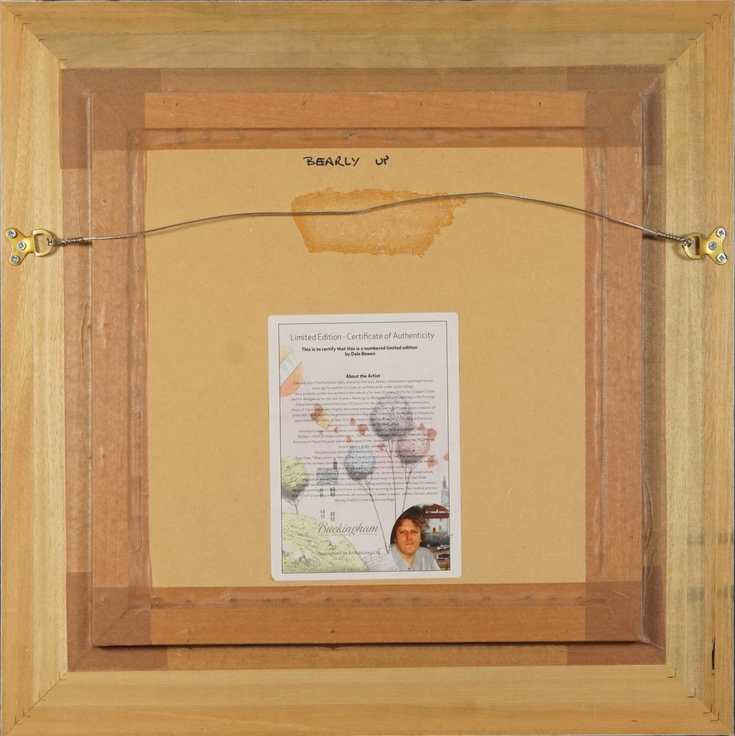 Artwork by Dale Bowen, Surreal landscape with cattle and buildings, Made of resin print in colour