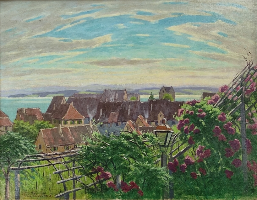 Artwork by Hans von Clossmann, Meersburg am Bodensee, Made of oil on painting cardboard