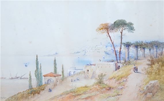 Mediterranean coastal landscape by Edwin St. John