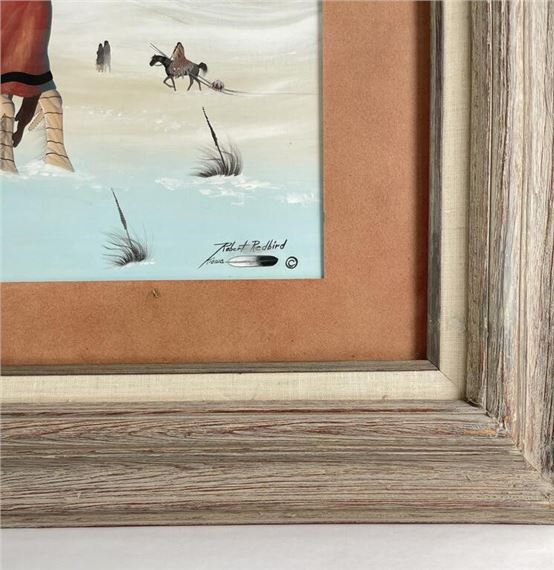 Robert Redbird | Robert Redbird Sr Oil on Board Painting | MutualArt