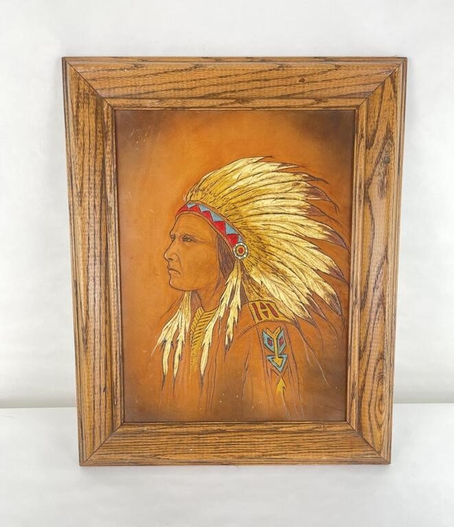 Roger Kull | Roger E Kull Arizona Painted Leather Sculpture | MutualArt