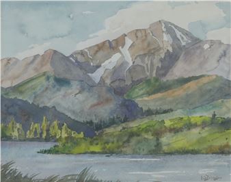 Erik Johanson (1874-1969 Washington) ''Mountain Lake'' Watercolor - Erick Johanson
