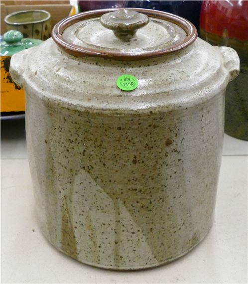Jerry Glenn Speckled Glaze Large Stoneware Jar 10''x9'' by Jerry Glenn