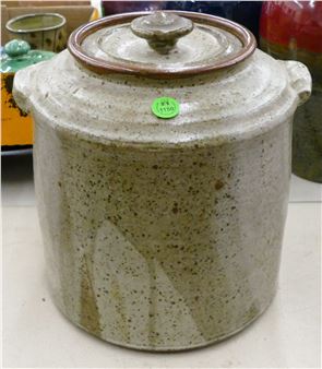 Jerry Glenn Speckled Glaze Large Stoneware Jar 10''x9'' - Jerry Glenn