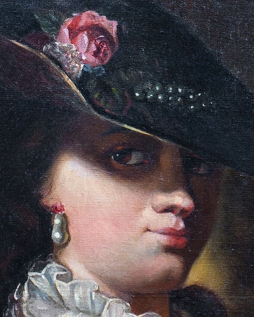 French School, 18th Century | PORTRAIT OF A LADY WEARING A HAT OIL ...