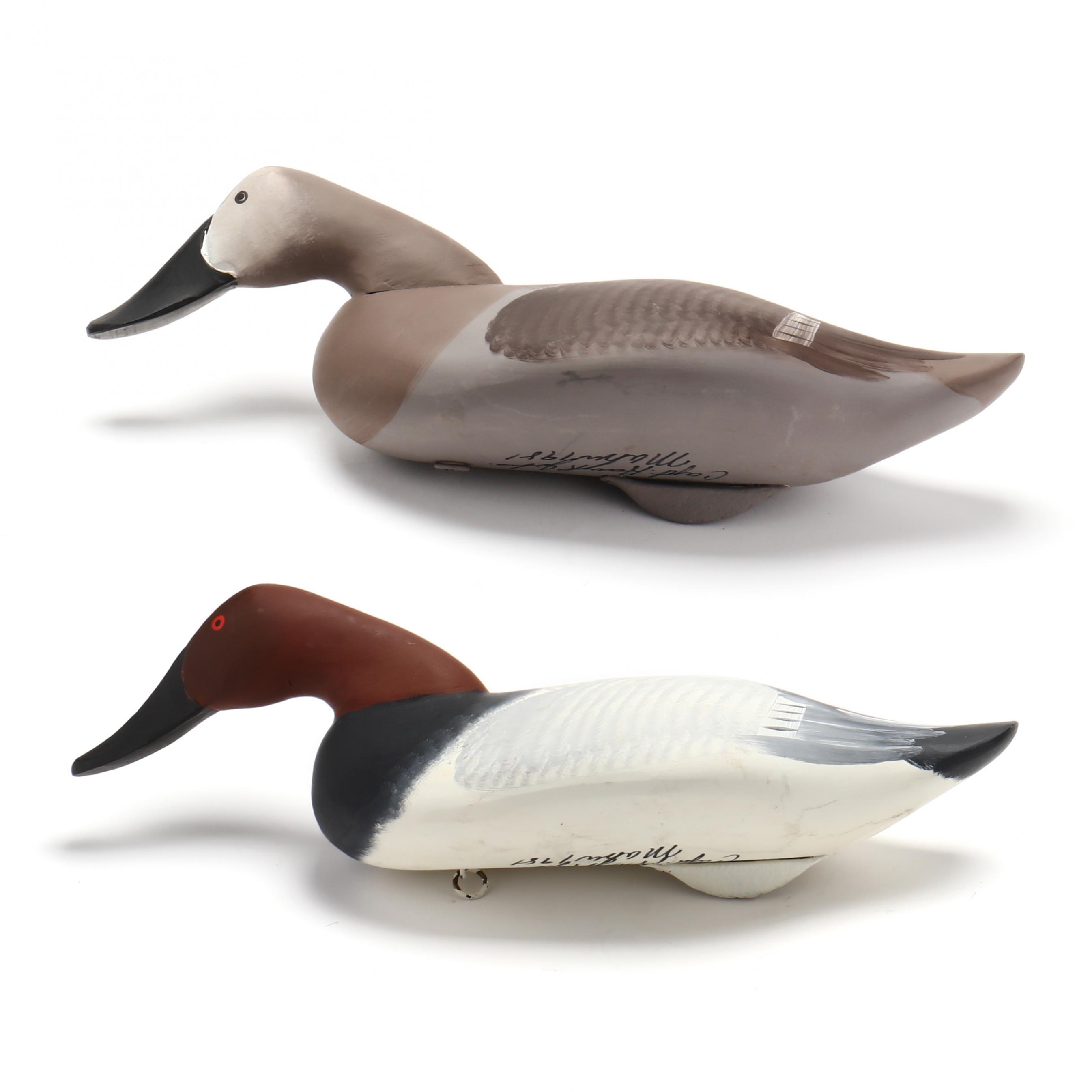 Harry R. Jobes Pair of Canvasback Decoys (1981) MutualArt
