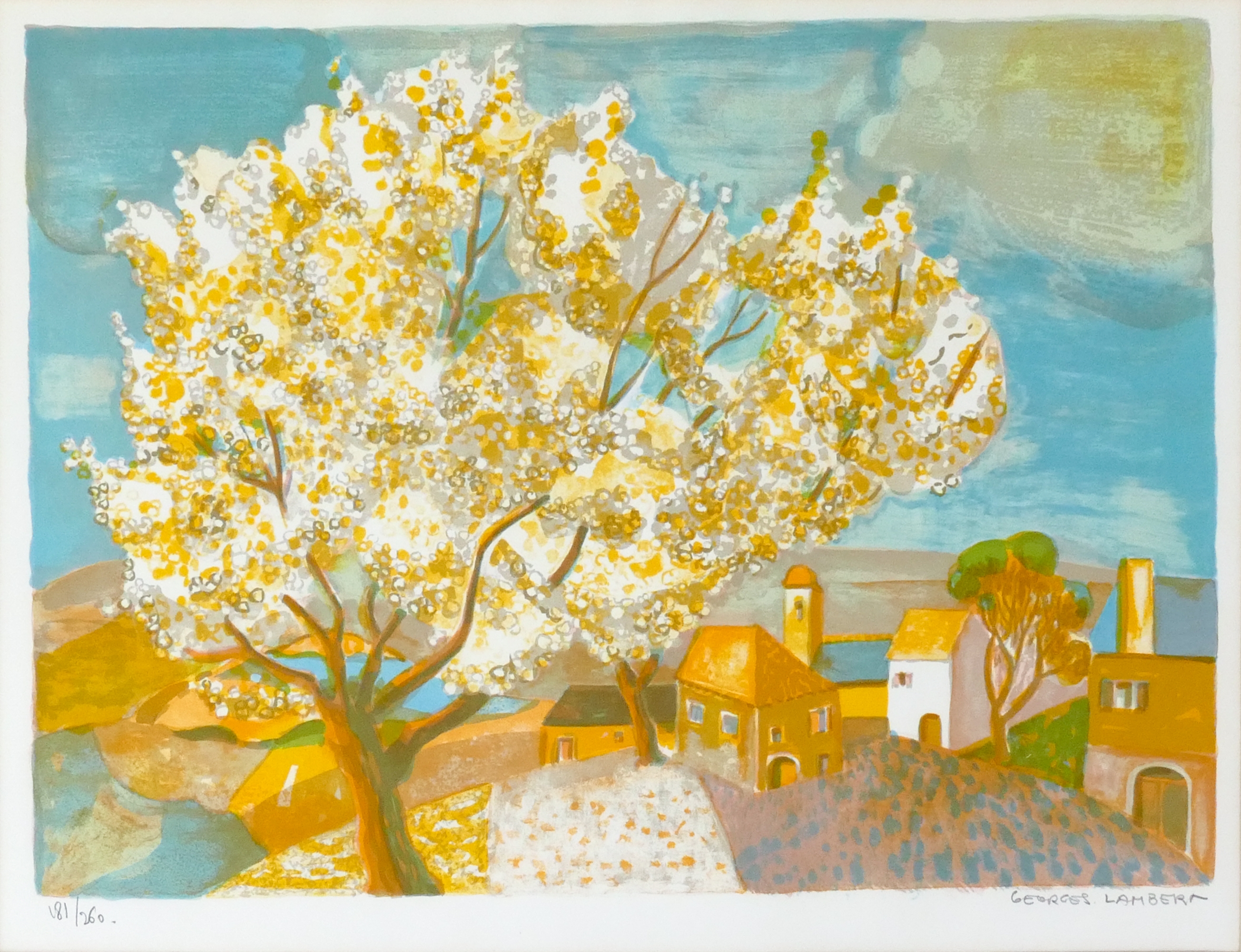 George Lambert | George Lambert Orange Landscape S/N Lithograph | MutualArt