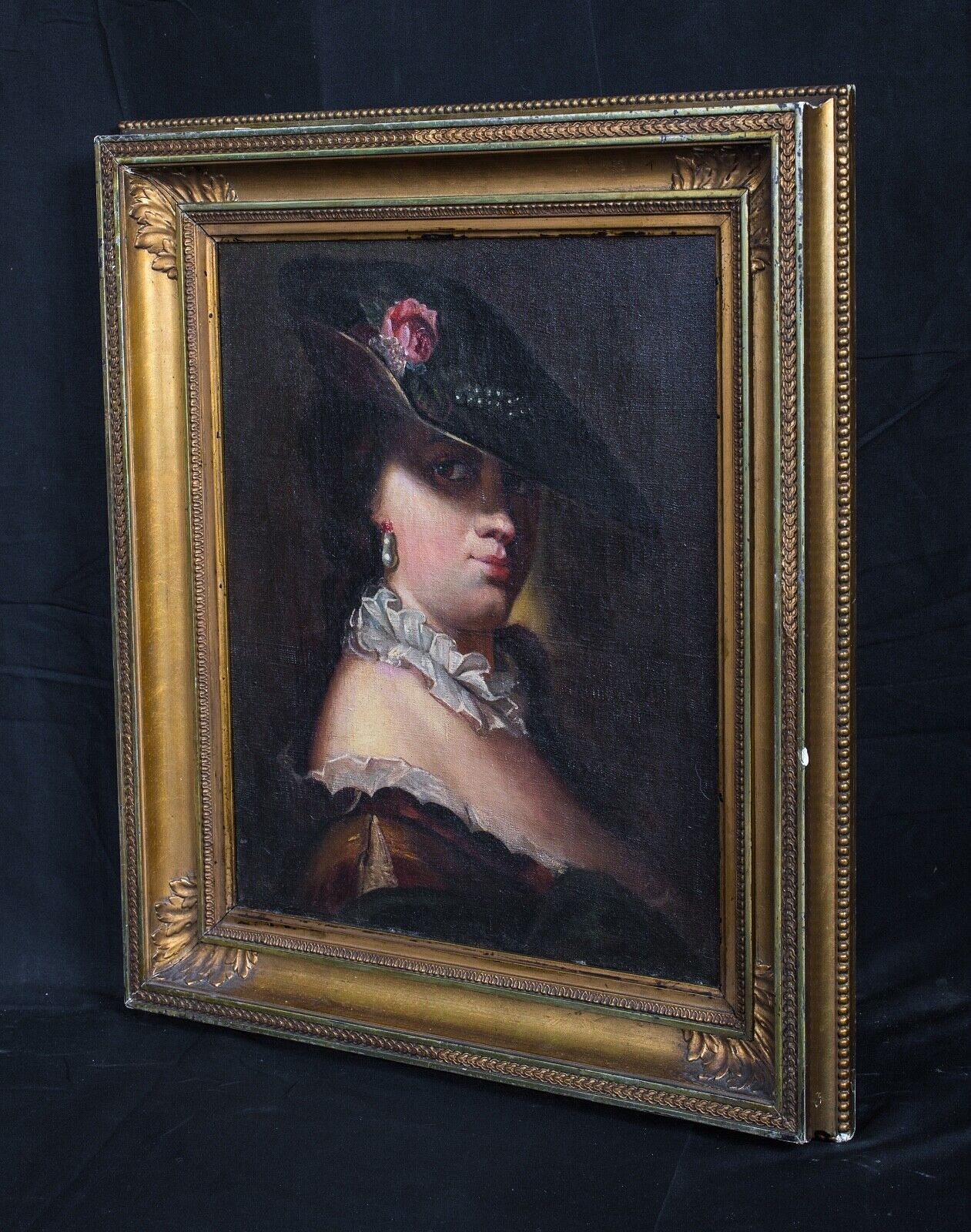French School, 18th Century | PORTRAIT OF A LADY WEARING A HAT OIL ...