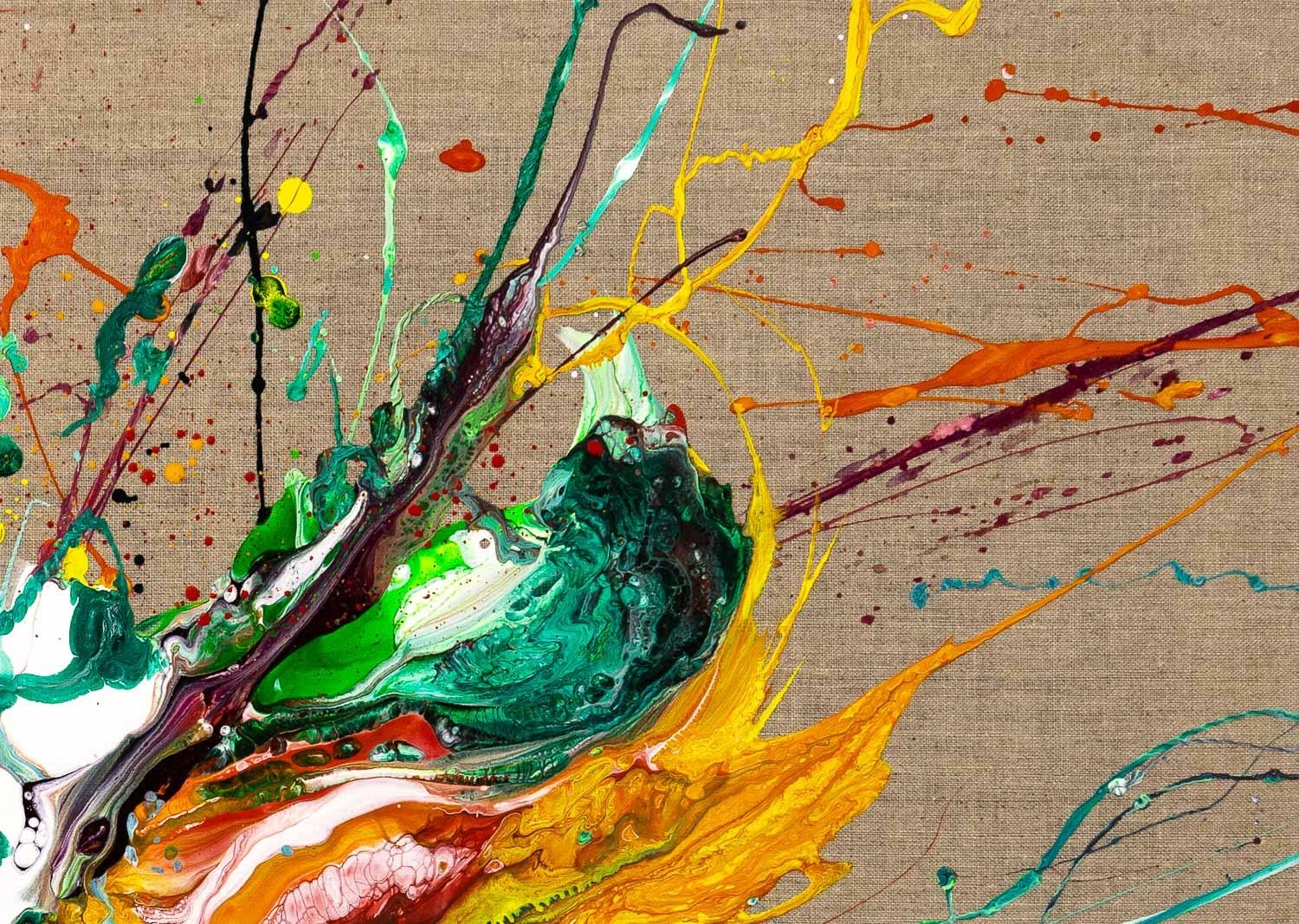 Artwork by Max Milan, Exotic Flowers, Made of Synthetic polymer paint on linen