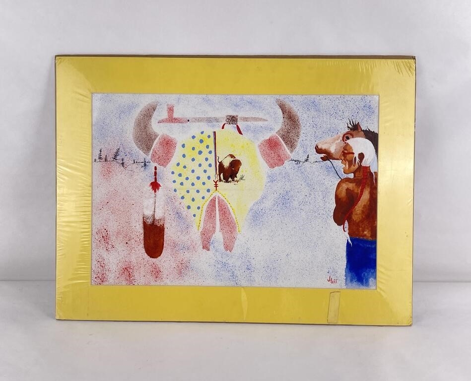 Joe Lafferty | Joe Lafferty Sioux Indian Painting | MutualArt