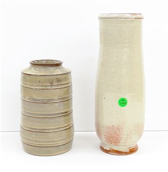 2pc Victoria Avakian Ross Studio Pottery Vases 7.5'' and 11.5'' - Victoria Avakian Ross
