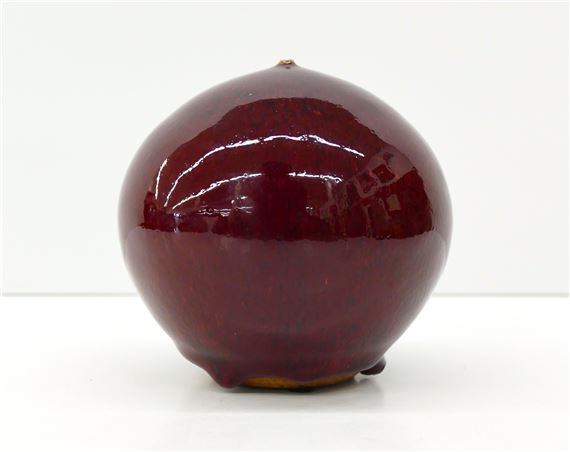 Jerry Glenn Oxblood Glazed Ball Weed Vase 4.5''
