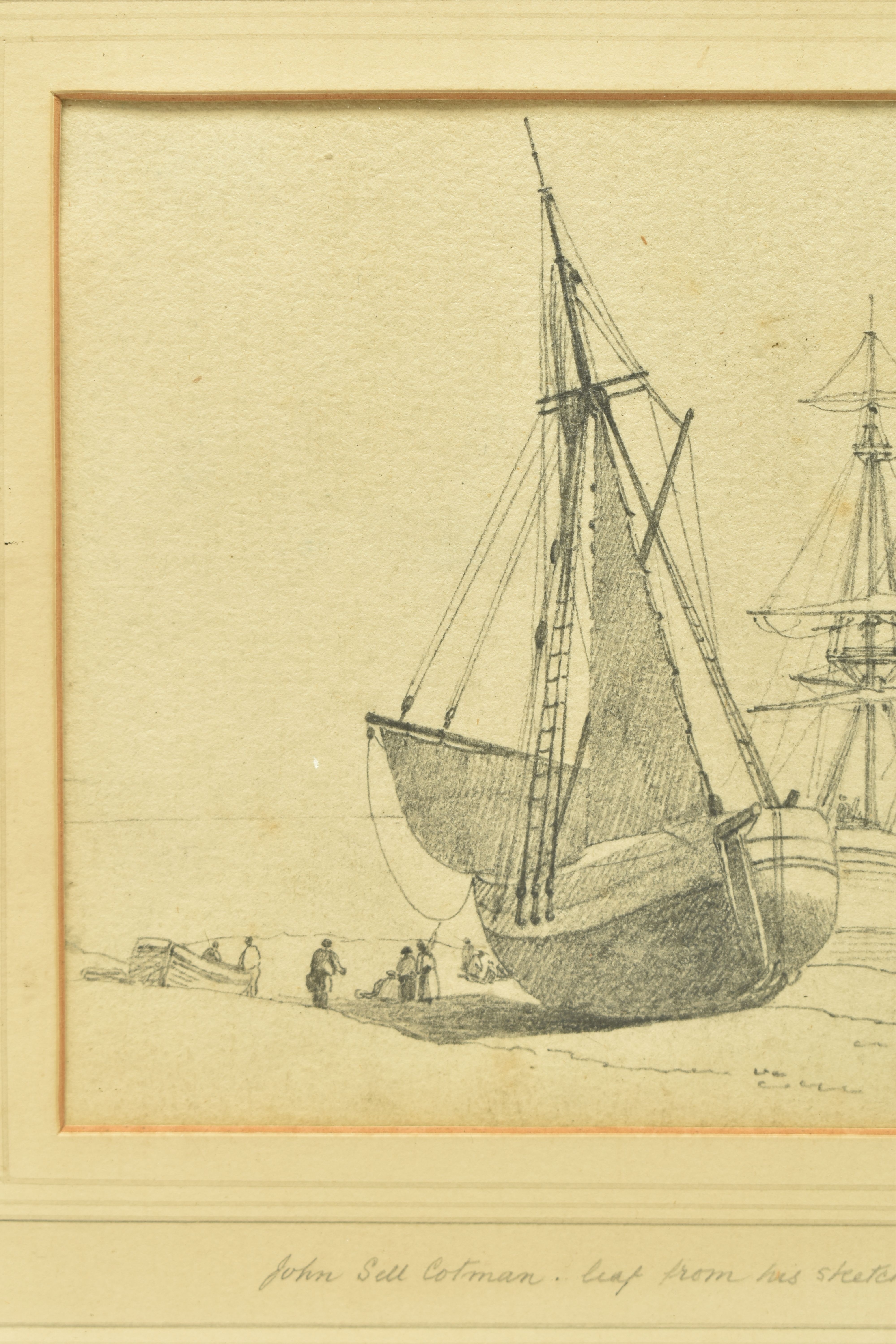 John Sell Cotman  BOATS - A LEAF FROM HIS SKETCH BOOK (1935