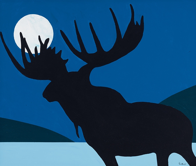 Artwork by Charles Pachter, Moose Lunar, Made of acrylic on canvas