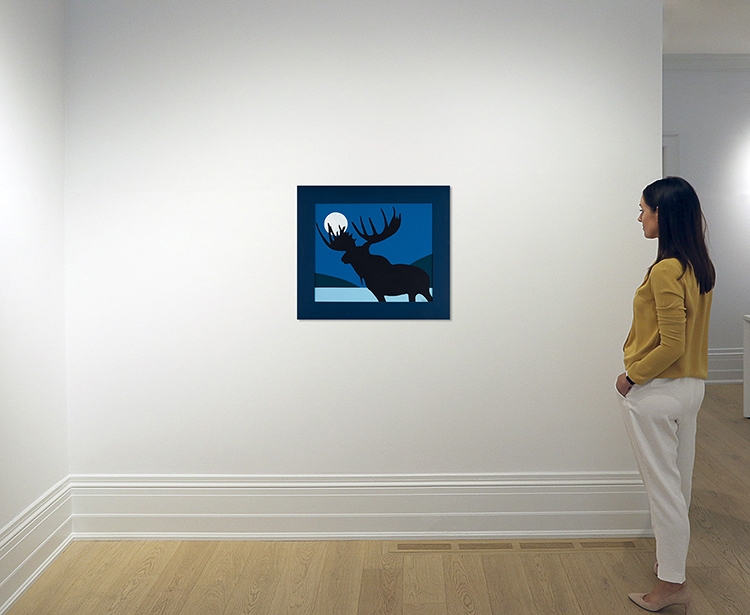 Artwork by Charles Pachter, Moose Lunar, Made of acrylic on canvas