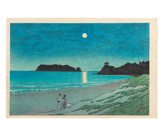 Soshu Shichirigahama (The Seven-League Beach in Sagami Province) by Hasui Kawase, dated 1930
