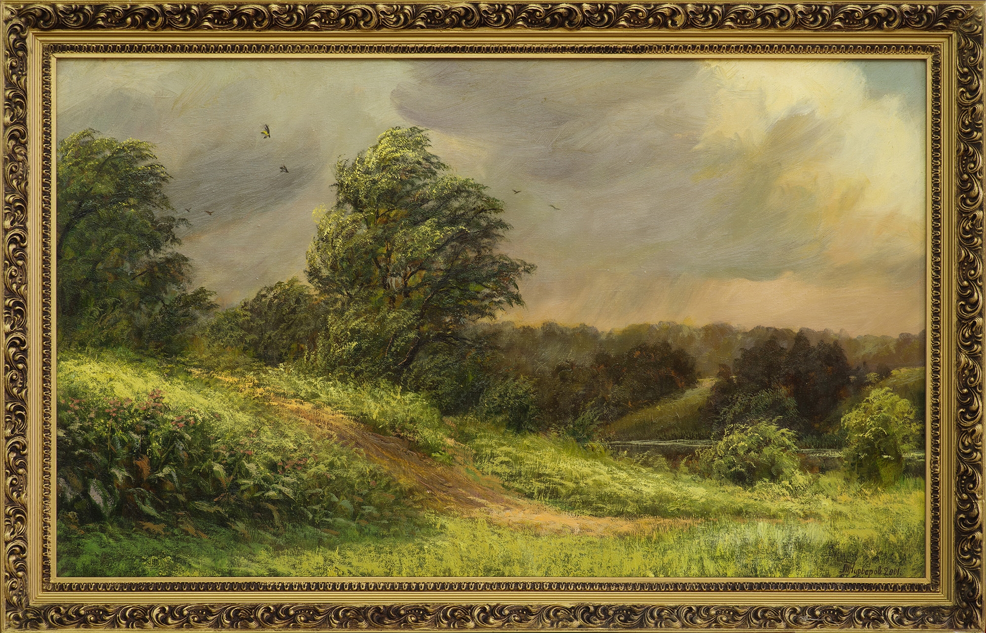 Artwork by Mikhail Mikhailovich Courierov, Gust of wind, Made of Oil on canvas