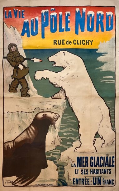 Artwork by Lucien Faure, Life at the North Pole, Made of lithographic poster