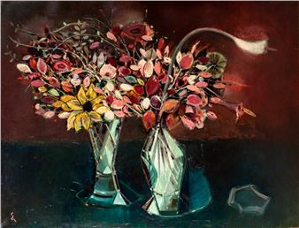 "Dos jarrones de flores" - Egon Vitalis Biel