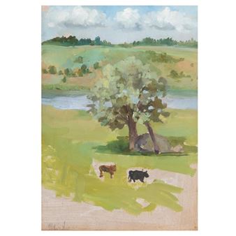 Paisaje con vacas - H. Bazalac