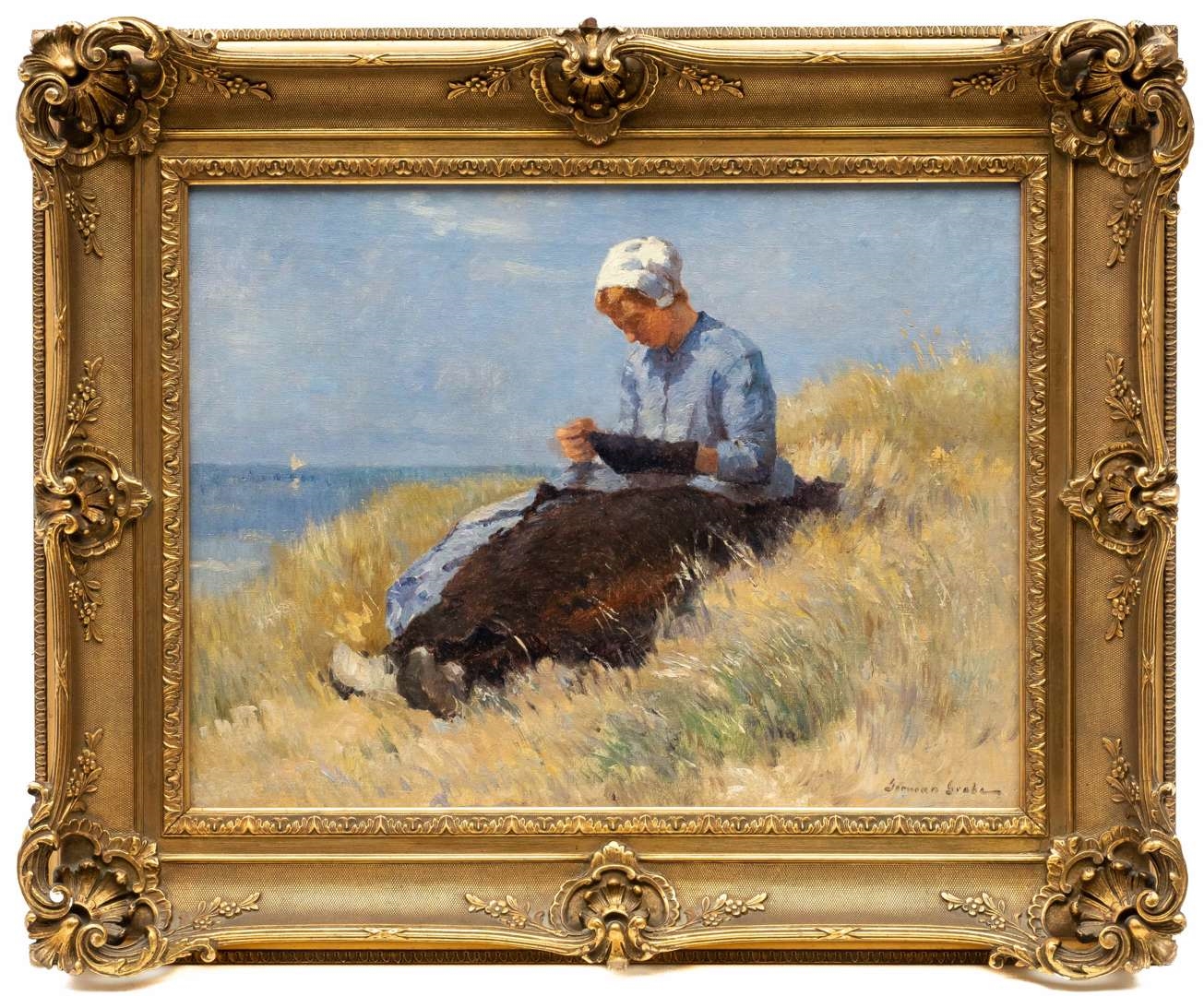 German Grobe | A girl in the dunes | MutualArt