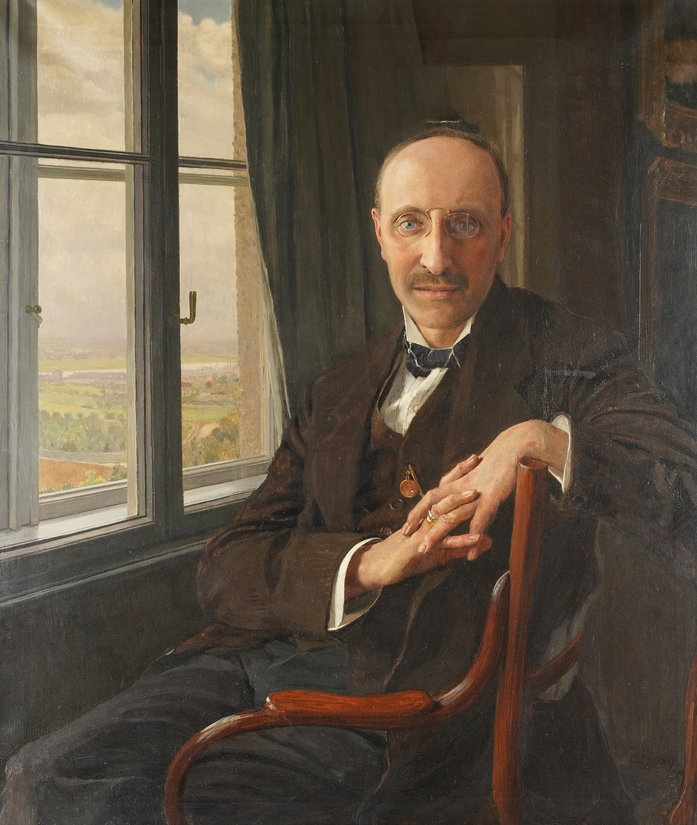 Artwork by Emanuel Baschny, Emanuel Baschny (1876-1932): Portrait of a Man Seated by a Window, Made of oil on canvas