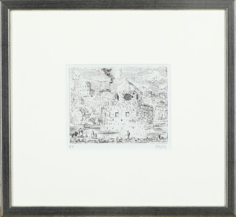 Artwork by Palle Nielsen, Compositions from Den fortryllede by and Lethe, Made of etchings