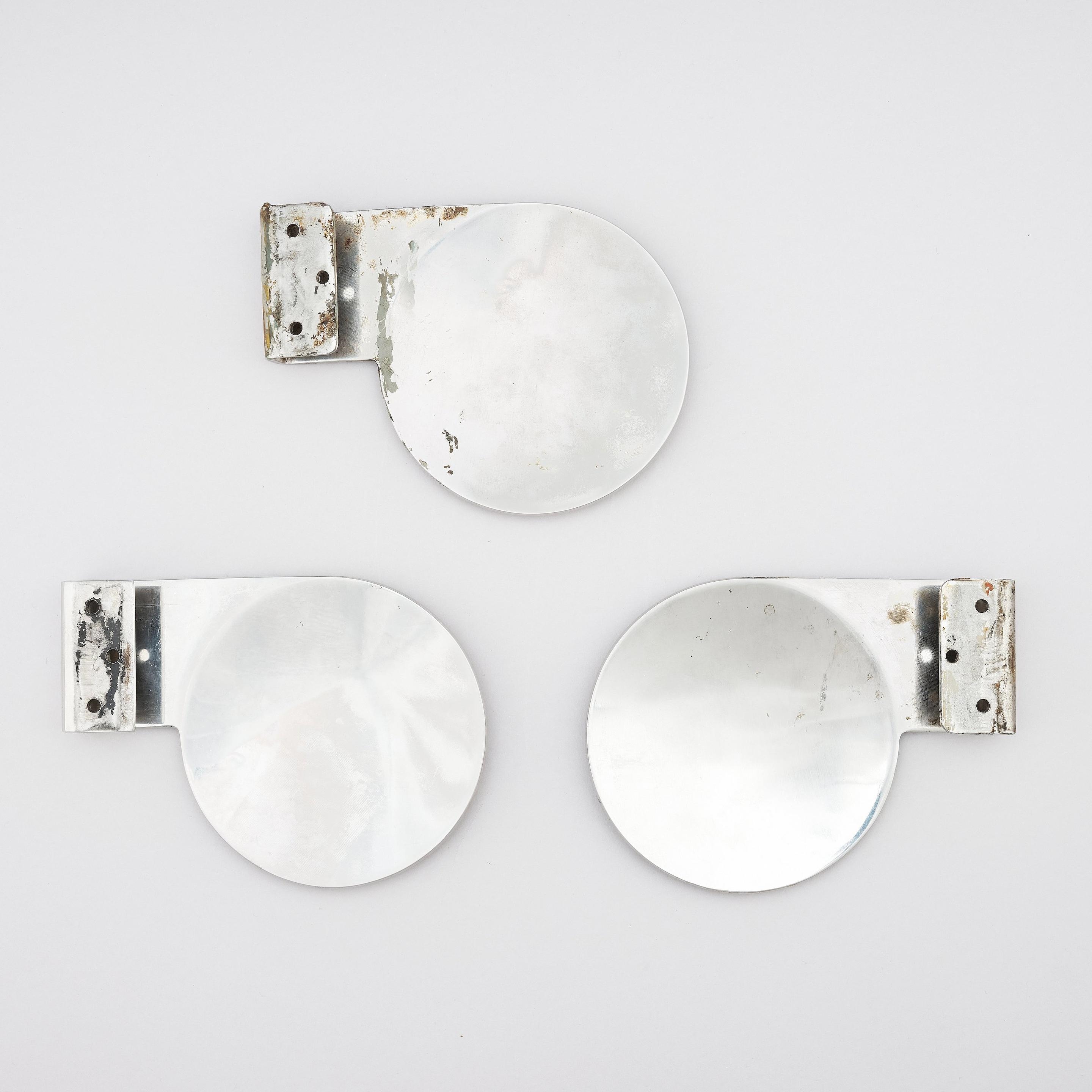 Artwork by Eskil Sundahl, Three door handles, from the City hall of Sundbyberg, by Eskil Sundahl och Artur von Schmalensee, for the Co/op 1930., Made of metal