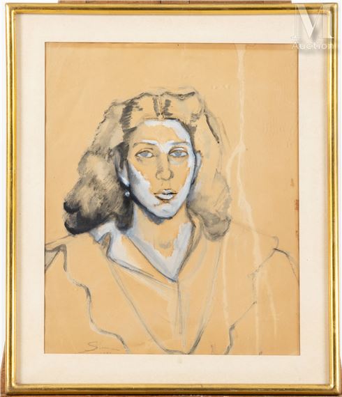 Jean Simian | Portrait de femme (1952) | MutualArt