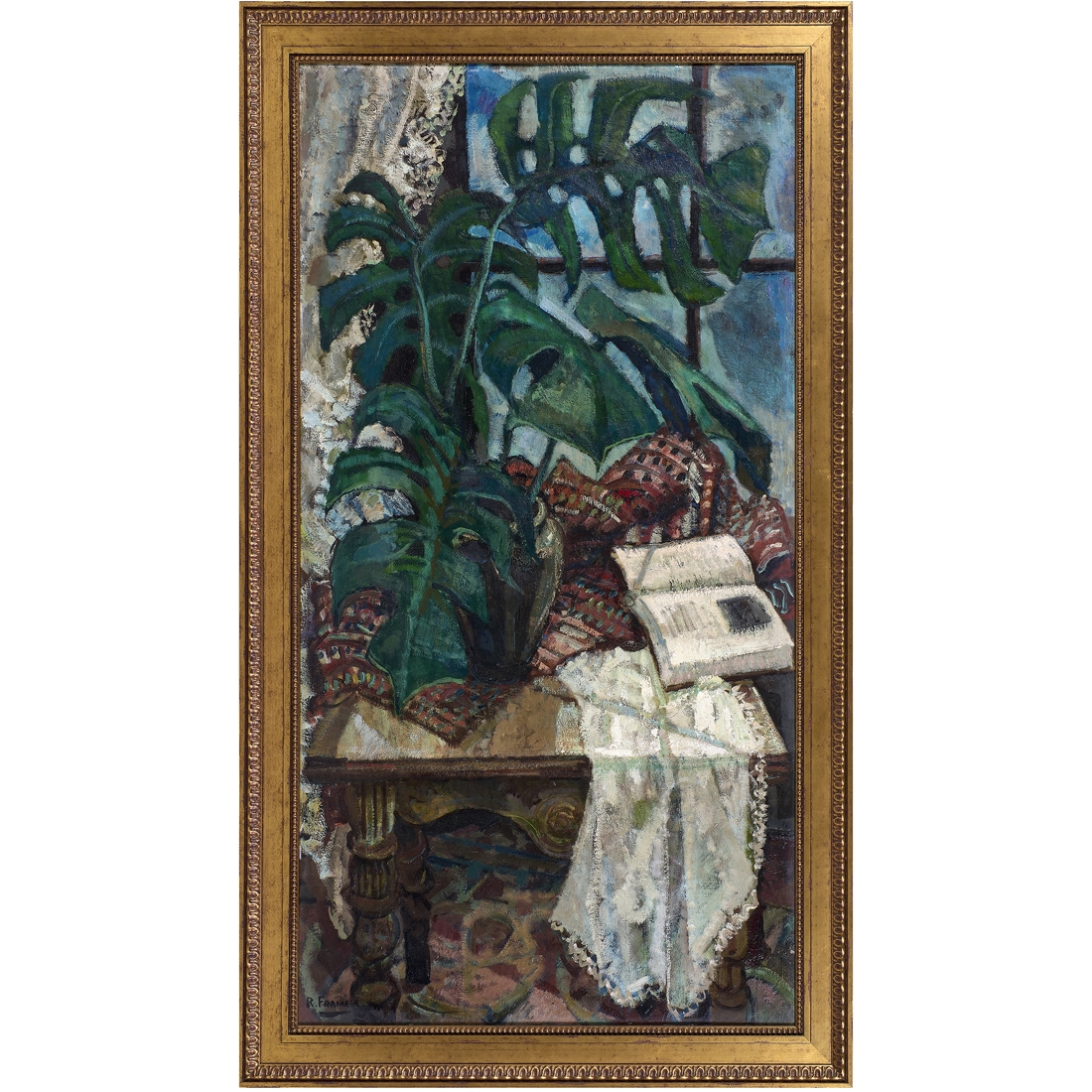 Artwork by Robert Frame, Philodendron, Made of oil on board