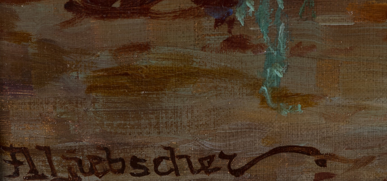 Artwork by Adolf Liebscher, Garden Fountain, Made of oil on canvas