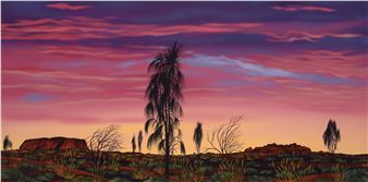 Sky Over Ayres Rock and the Olgas - Heather Duff
