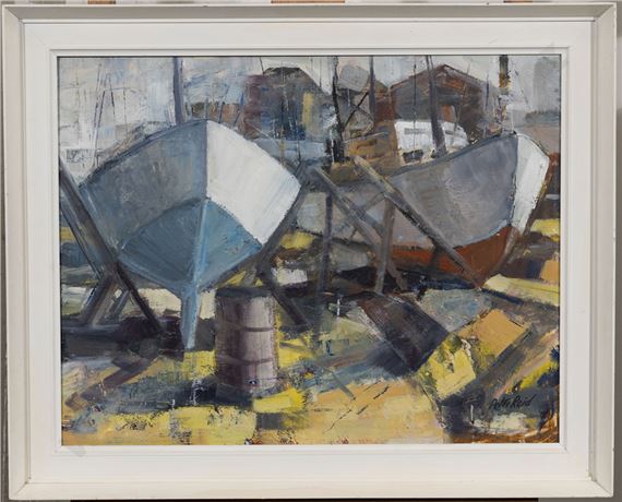 Boats in Dry Dock by Peter Reid