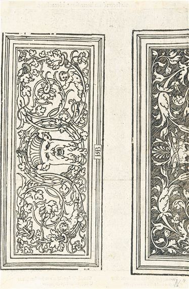 Horizontal ornament with a mask