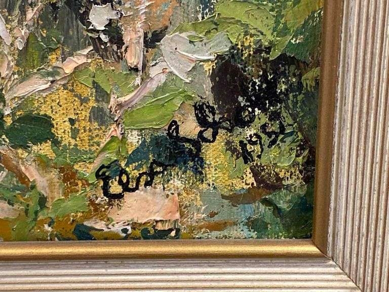 Artwork by Elsa Sclroll, 1952 Elsa Sclroll Tropical Paradise Oil Painting on Canvas, Made of canvas