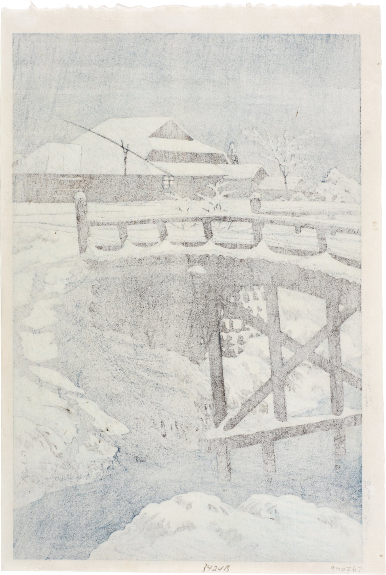 Artwork by Hasui Kawase, Two woodblock prints, Made of woodblock print