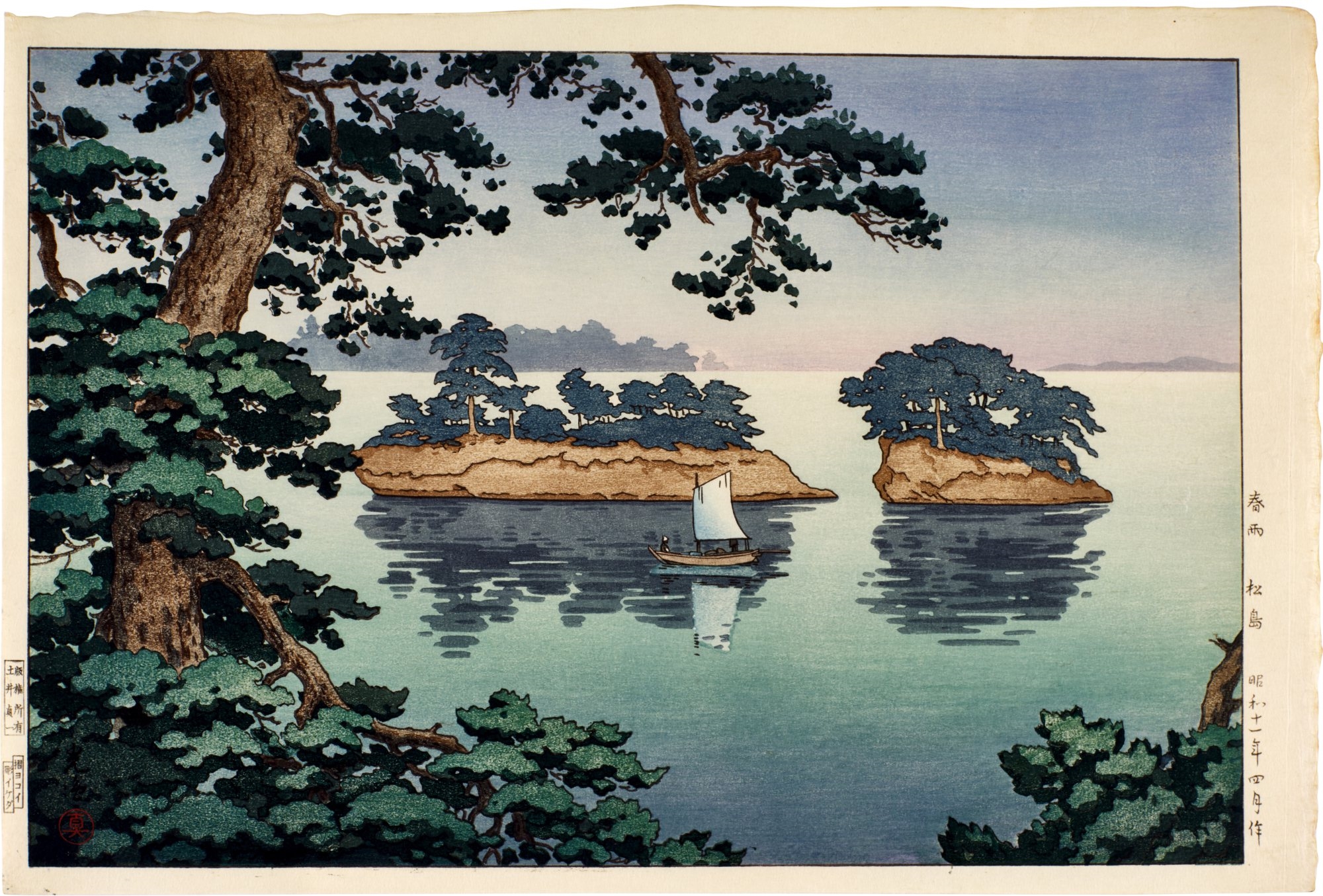 Spring Rain at Matsushima ( Harusame Matsushima ) by Tsuchiya Koitsu, April 1936
