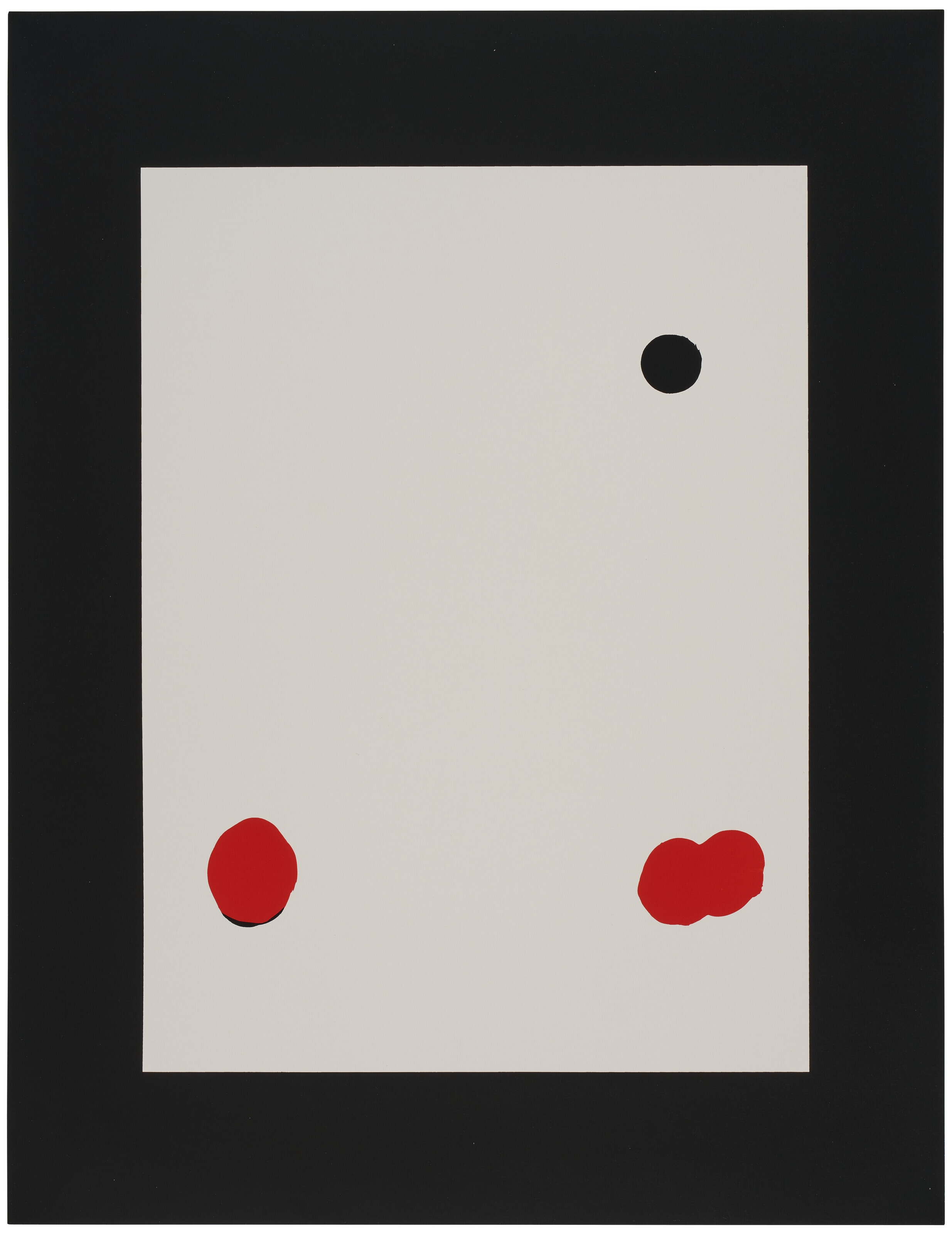 Artwork by Blinky Palermo, Siegel, Made of screenprint in black and red, on Bristol paper