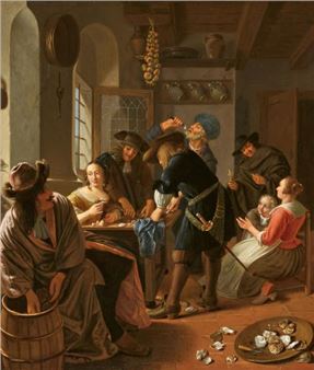 Cornelis de Man The Oyster Eaters Oil on canvas (relined). 56 x 63 cm. Signed lower left: CD Man. (C and D connected). - Cornelis de Man