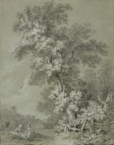 Jacob Philippe Hackert | Jacob Philipp Hackert Landscape with two Women ...