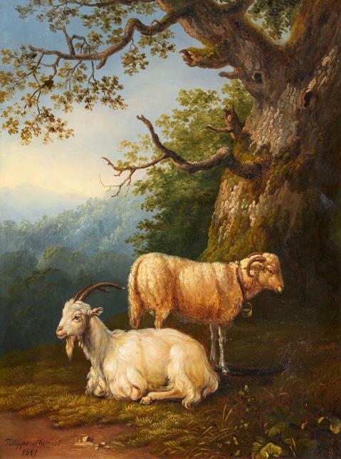 Jacob Philippe Hackert | Jacob Philipp Hackert Goat and Sheep Oil on ...