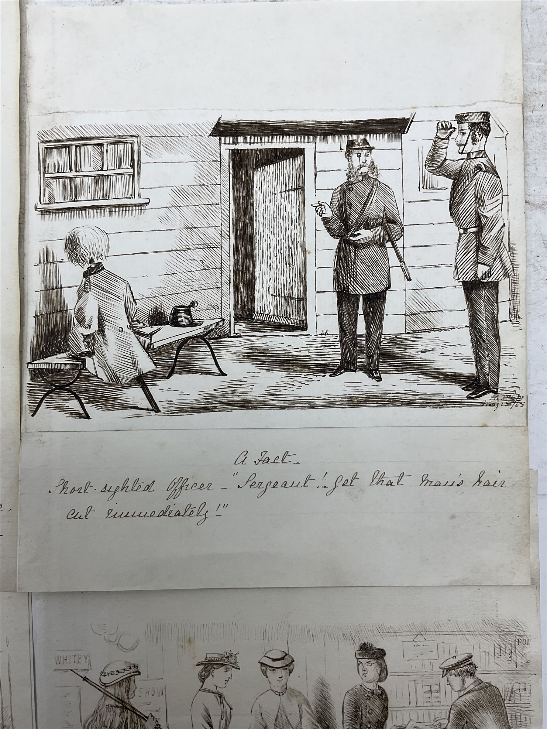 Artwork by A St C Purnell, Satirical or Comical Sketches of Victorian Daily Life, Made of pen and ink