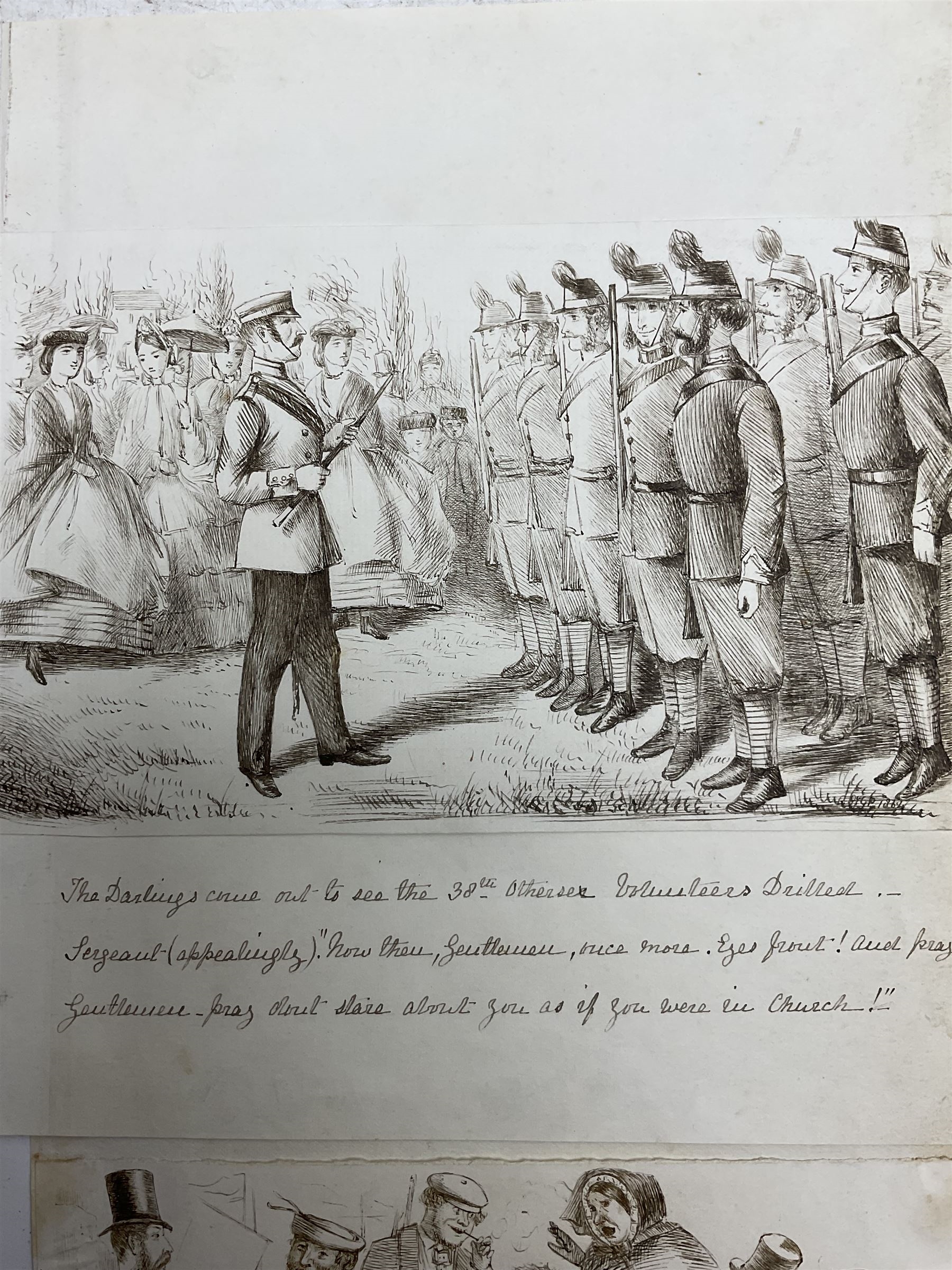 Artwork by A St C Purnell, Satirical or Comical Sketches of Victorian Daily Life, Made of pen and ink