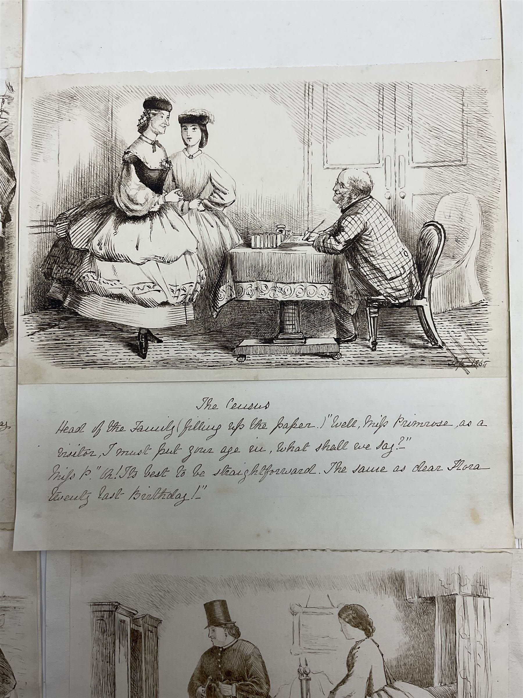 Artwork by A St C Purnell, Satirical or Comical Sketches of Victorian Daily Life, Made of pen and ink