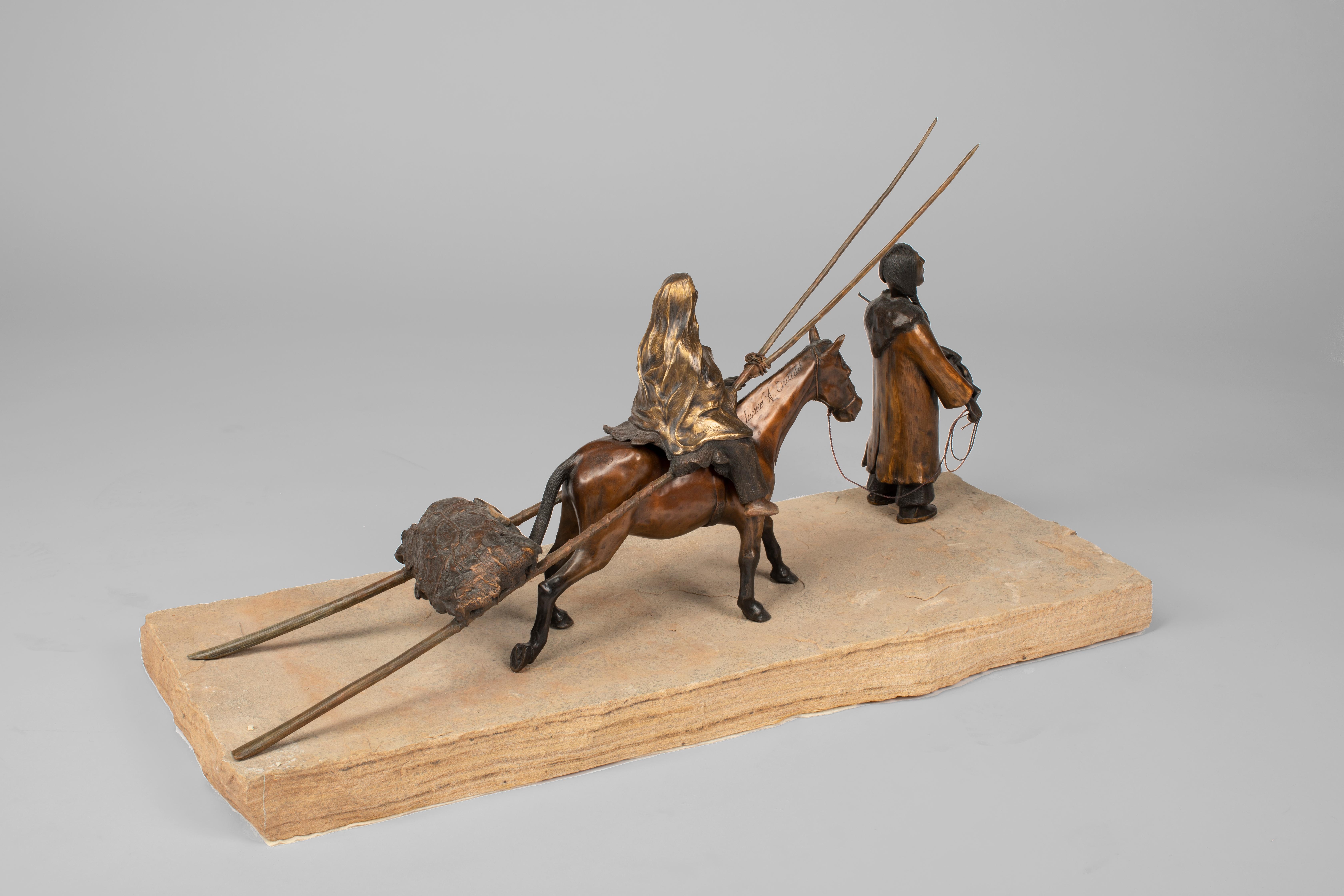 Artwork by Marco A. Oviedo, Hope, Made of bronze with flagstone base