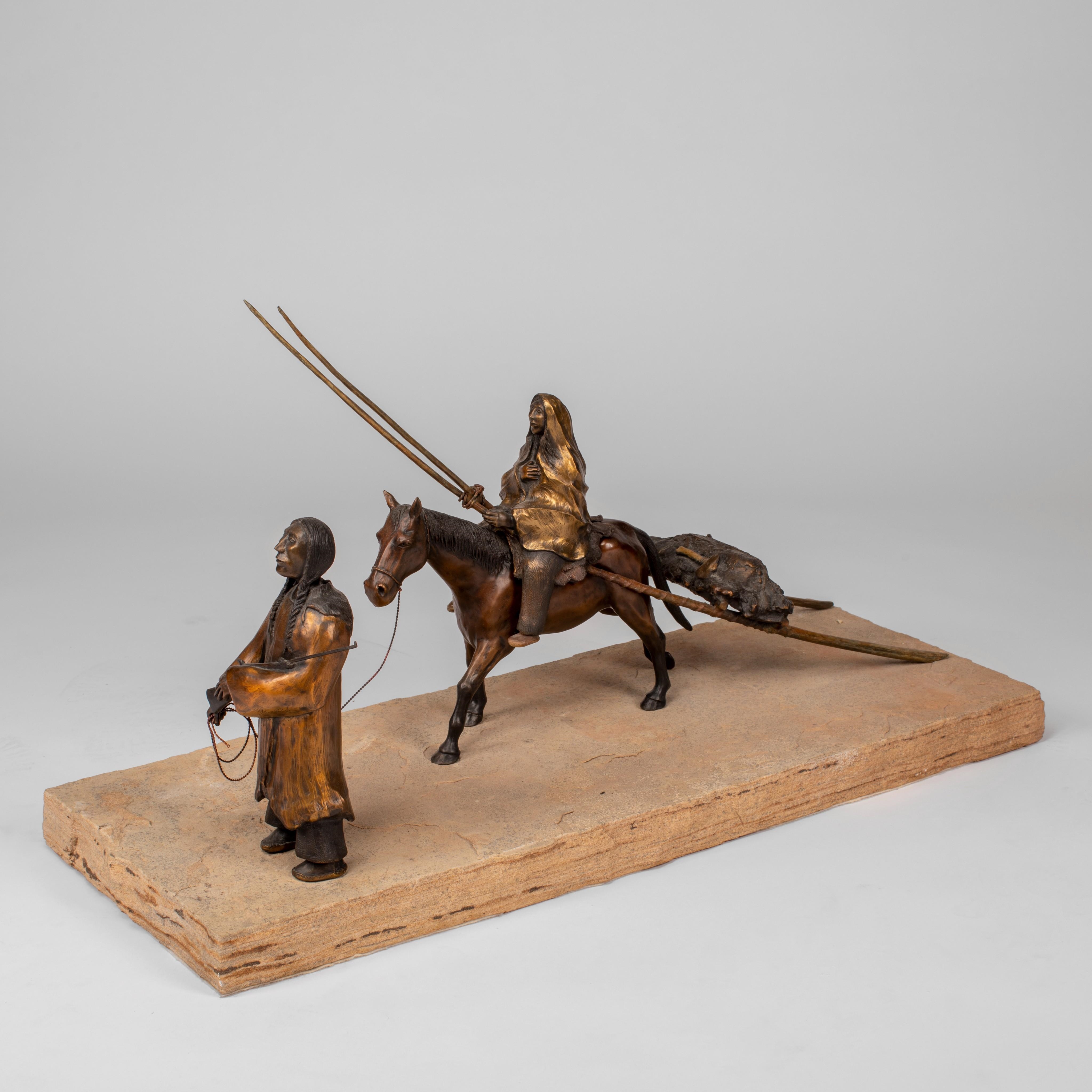 Artwork by Marco A. Oviedo, Hope, Made of bronze with flagstone base