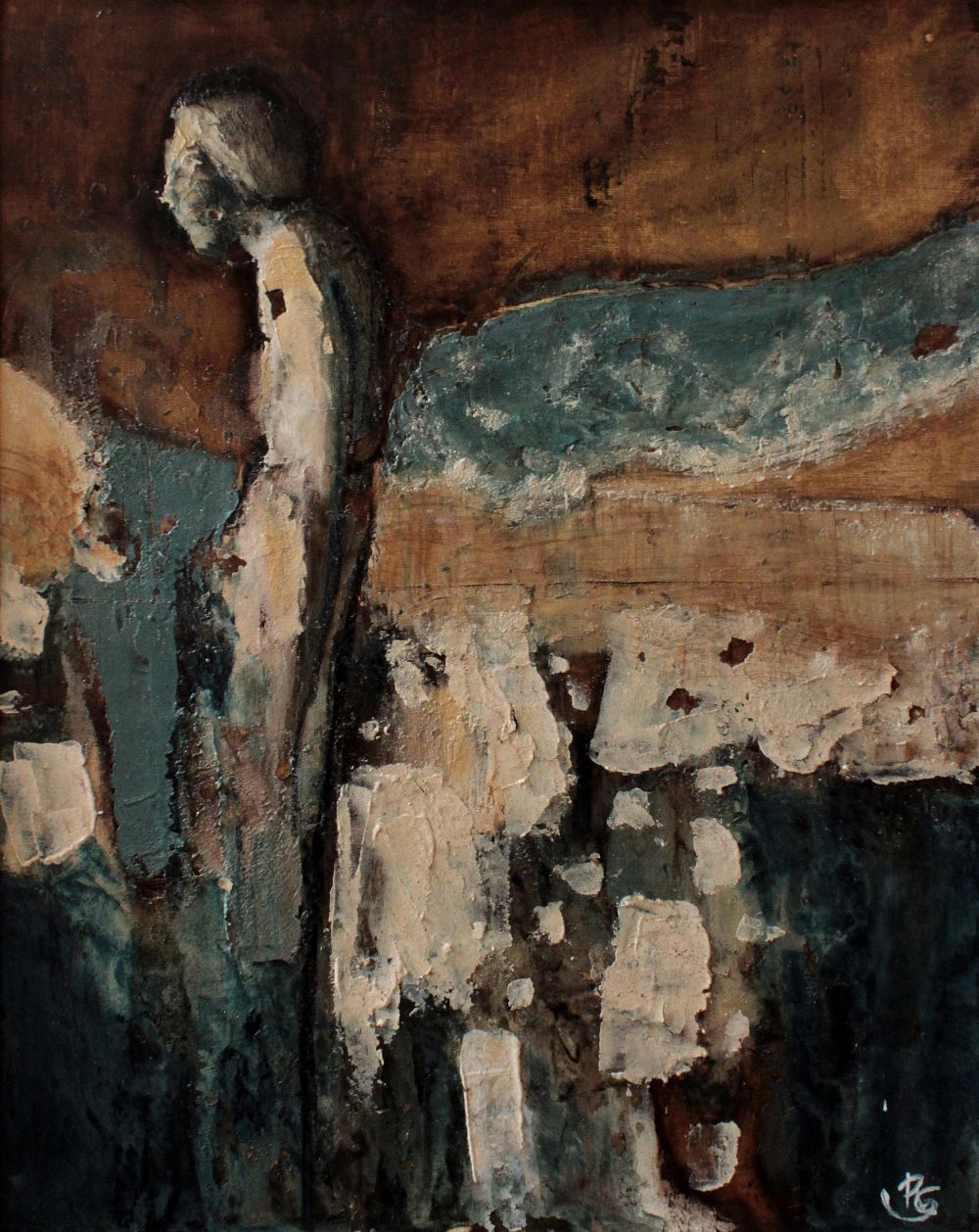 Artwork by Rocío Romero Grau, THE FRIEND, Made of Mixed media on canvas