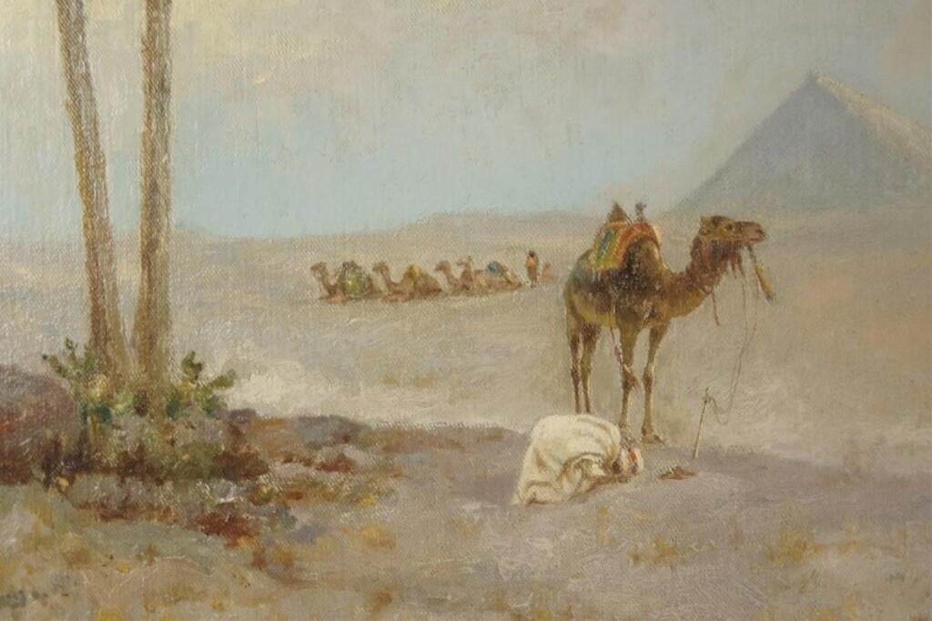 Erminio Kremp | Erminio Kremp (1860 - 1936) Oil on Canvas-- Egypt (1913 ...