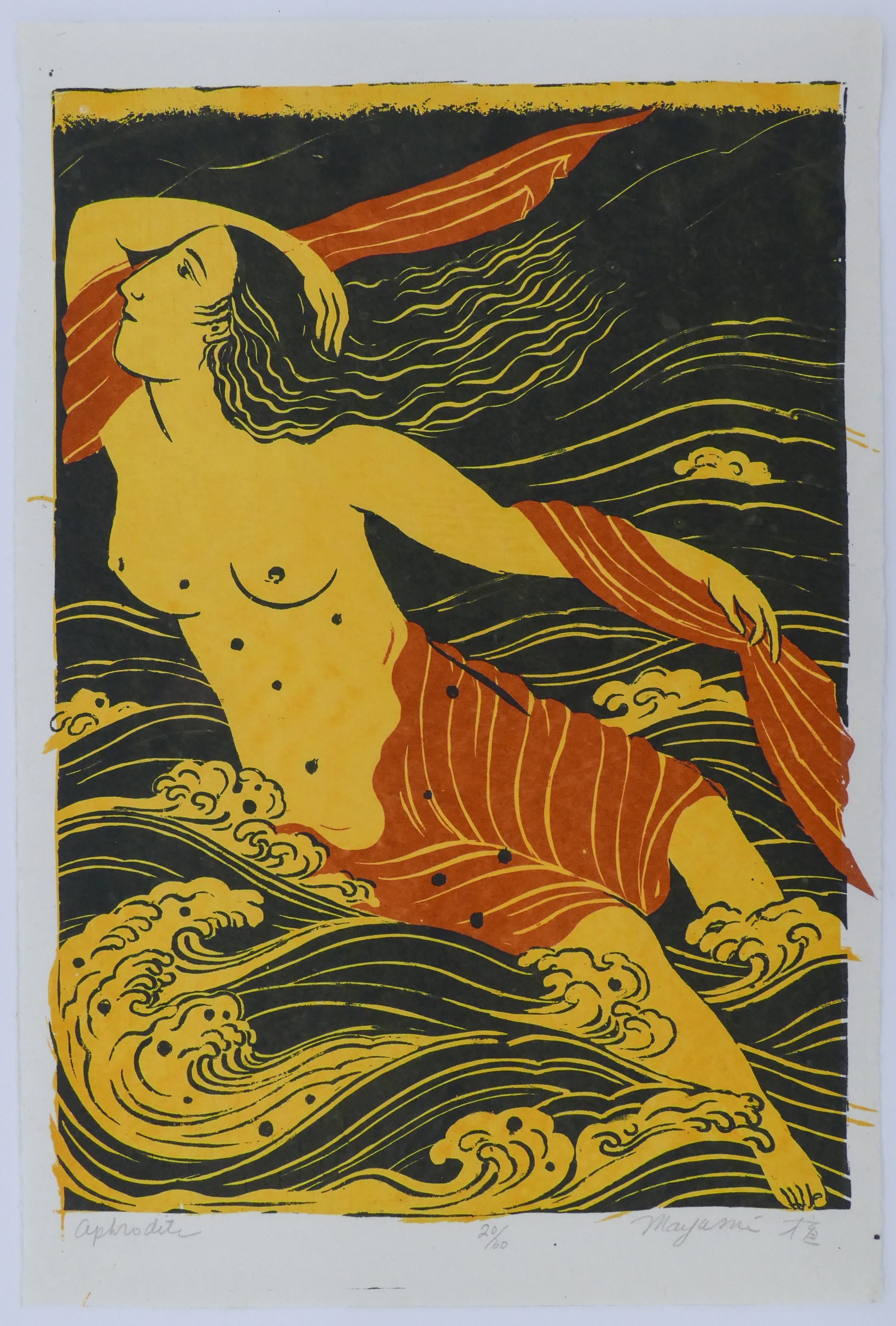 Artwork by Mayumi Oda, Mayumi Oda ''Aphrodite'' 1978 Silkscreen, Made of Silkscreen on Mulberry Paper