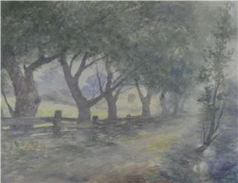 John Marion Crook ''Down a Country Lane'' Watercolor - John Marion Crook